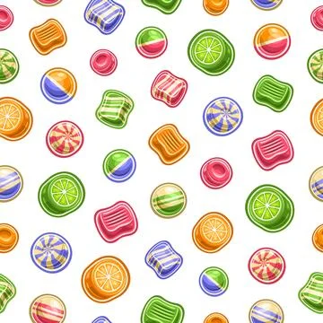 Vector Candy Seamless Pattern Stock Illustration