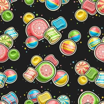 Vector Candy Seamless Pattern Stock Illustration