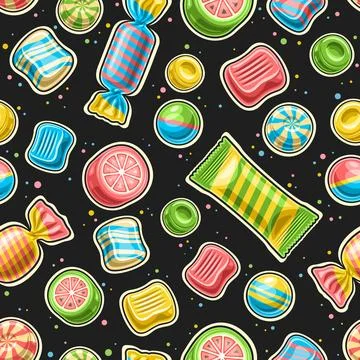 Vector Candy Seamless Pattern Illustrazione stock