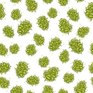 Vector Cannabis Bud Seamless Pattern Stock Illustration