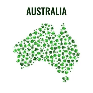 Vector cannabis composition Australia map. Stock Illustration