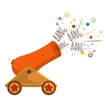 Vector Cannon Celebration Illustration. Stock Illustration