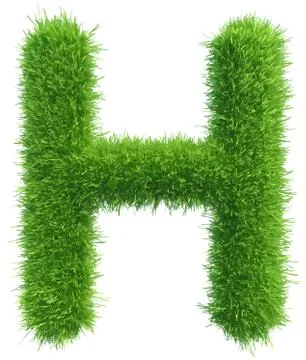 Vector capital letter H from grass on white background Illustrazione stock
