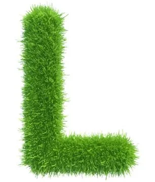 Vector capital letter L from grass on white background Stock Illustration