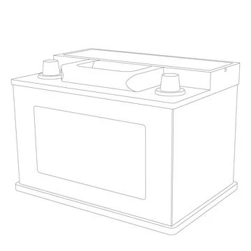 Vector car battery line illustration on white Stock-Illustration