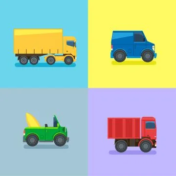 Vector Car icons. Flat style car icon, badges, logo 스톡 일러스트