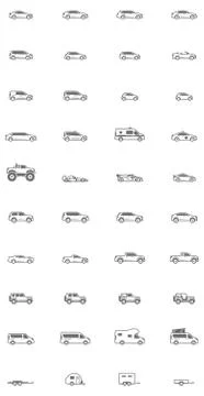 Vector car icons Stock Illustration