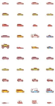 Vector car icons Stock Illustration