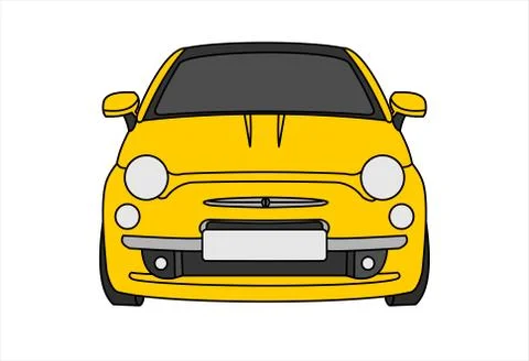 Vector car isolated on white background, front view. Stock Illustration