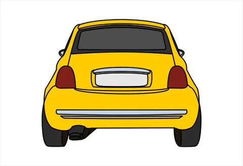 Vector car isolated on white background, rear view. Stock Illustration