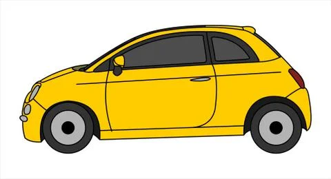 Vector car isolated on white background, side view. Stock Illustration
