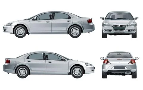 Vector car mockup isolated on white Stock Illustration
