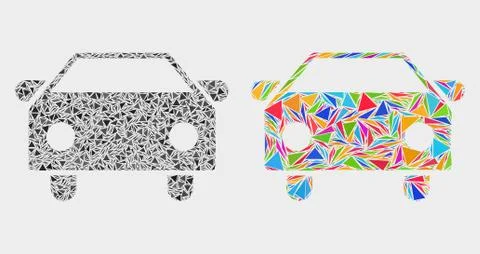 Vector Car Mosaic Icon of Triangle Elements Stock Illustration
