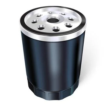 Vector car oil filter for engine realistic illustration Stock Illustration