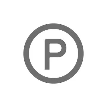 Vector car parking sign allowed grey icon. Stock Illustration