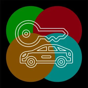 Vector car rentals label, logo, icon, emblem Stock Illustration