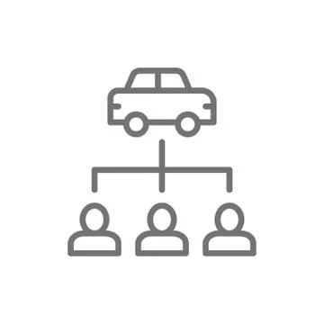 Vector car sharing service, carsharing line icon. Stock Illustration