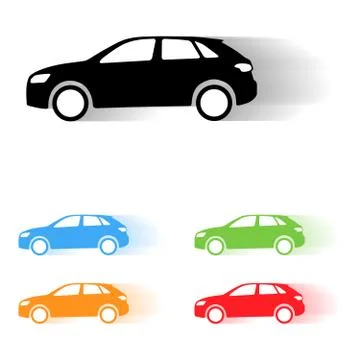 Vector car silhouettes Stock Illustration