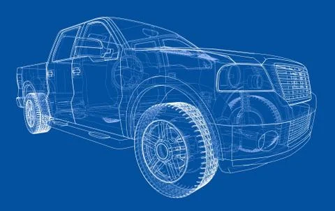 Vector car silhouettes. Rendering of 3d Illustrazione stock