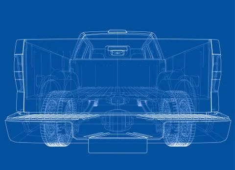 Vector car silhouettes. Rendering of 3d Stock Illustration
