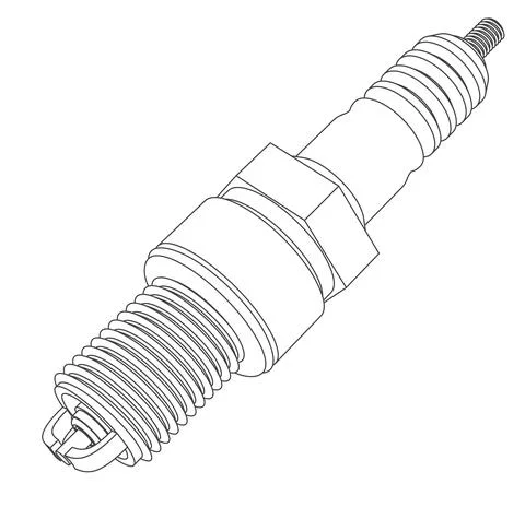 Vector car spark plug isolated on white 스톡 일러스트