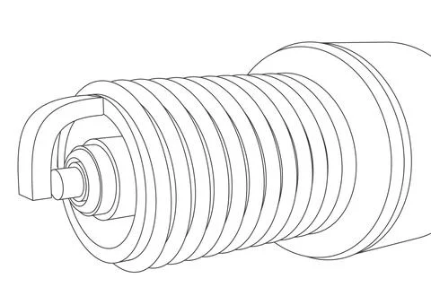 Vector car spark plug thread with electrode Stock-Illustration
