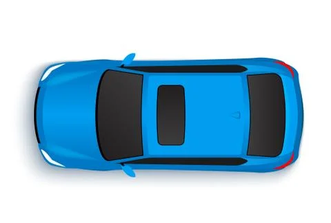 Vector car top view icon illustration. Vehicle flat isolated car vehicle Stock Illustration