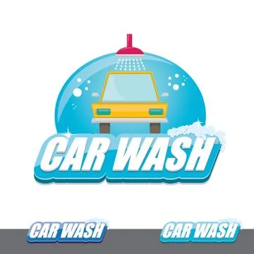 Vector Car wash icons set isolated on white 스톡 일러스트