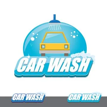 Vector Car wash icons set isolated on white Illustrazione stock