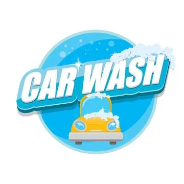 Vector Car wash icons set isolated on white Stockillustratie