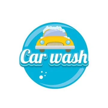 Vector Car wash icons set isolated on white Illustrazione stock