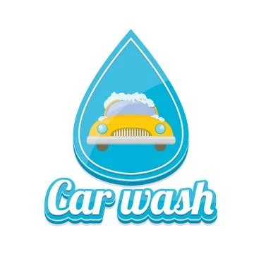 Vector Car wash icons set isolated on white 스톡 일러스트