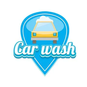 Vector Car wash icons set isolated on white Illustrazione stock