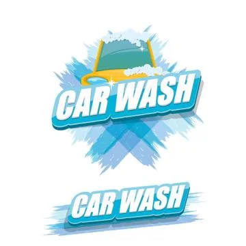Vector Car wash icons set isolated on white Stock Illustration