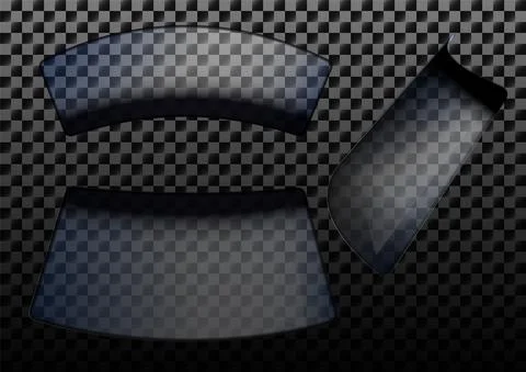 Vector car windshield set - perspective view Stock Illustration