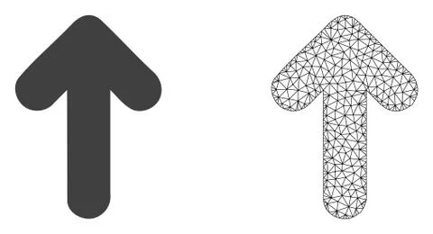 Vector Carcass Mesh Arrow Up and Flat Icon Ilustración de archivo