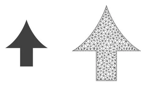 Vector Carcass Mesh Up Arrow and Flat Icon Ilustración de archivo