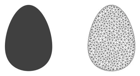 Vector Carcass Mesh Egg and Flat Icon 스톡 일러스트