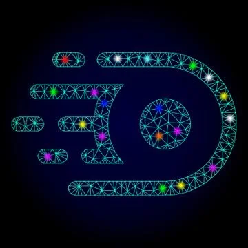 Vector Carcass Mesh Speed Core with Glare Spots for New Year 스톡 일러스트