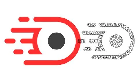 Vector Carcass Mesh Speed Core and Flat Icon Stock Illustration