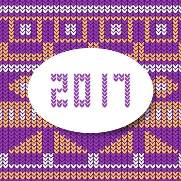Vector card 2017 knitted sweater design イラスト素材