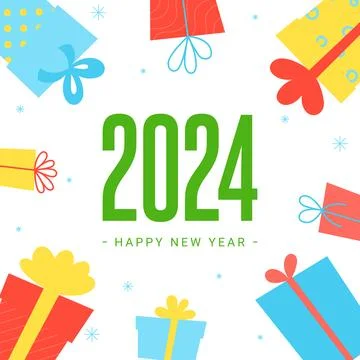 Vector card for 2024 New Year Stock Illustration