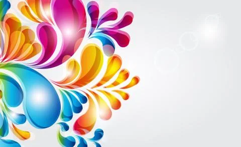 Vector card. abstract background with bright teardrop-shaped arches. Illustrazione stock