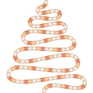 Vector card with abstract christmas tree made from pixels isolated on white b Stock Illustration