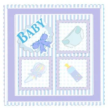 Vector card for baby boy Stock Illustration