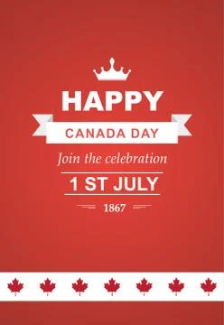 Vector card for Canada Day. Stock Illustration