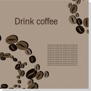 Vector card with coffee beans Stock Illustration
