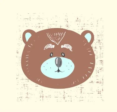 Vector card with cute bear. Illustration for children s prints, greetings Stock Illustration