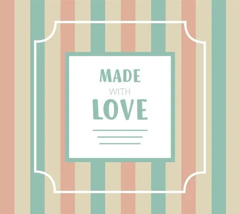 Vector card design template with hand lettering. Text made with love Stock Illustration