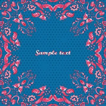 Vector card with floral ornament. Vector illustration. Stock Illustration